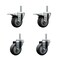 Service Caster 35 Inch Thermoplastic  Rubber Swivel 58 Inch Threaded Stem Caster Set 2 Total Lock Brakes SCC-TSTTL20S3514-TPRB-58212-2-S-2 - alternate 1
